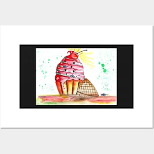 funny cupcake Posters and Art